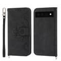 Etui til iPhone 13 Pro Svart + håndstropp Soft-Touch 3D-preget magnetisk lommebok med kortholder