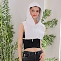Miniatyrbilde 1 av 5: Dame falsk krage hettegenser vår, høst vinter innerhette White-M [45-65kg]]