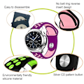 Miniatyrbillede 3 af 5: Rød Sort Rød Sort kompatibel med Samsung Gear S4 Active 22mm Silikone Urrem