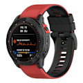 Miniatyrbillede 1 af 5: Rød Sort Rød Sort Silikone Urrem kompatibel med Garmin Fenix 7