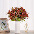 Miniatyrbillede 5 af 5: Kunstige Lavendelblomster Planter 8 Stykker, Livagtige UV-resistente Falske Buske Grønne Buske Buket Spray Red 4