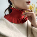 Miniatyrbilde 1 av 5: Dame falsk krage Avtakbar halvskjerf Pullover Dobbel Wood Hot red