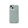 Etui til iPhone 16 Pro Mint Neutral ins diamantmønster Luksus kaviar lædertekstur