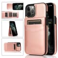 Fodral för iPhone 14 6.1 Roséguld Plånbok med Korthållare Flip