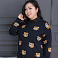 Miniatyrbillede 4 af 4: Dame falsk krave Vinter Sweater Hals Mode Skjortekrave D Black round neck 4XL