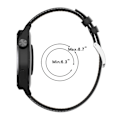 Pikkukuva 5 / 5: Musta 22mm aitoa nahkaa oleva kellon ranneke, yhteensopiva Huawei Watch Gt3 46mm:n kanssa