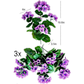 Miniatyrbillede 4 af 5: Pakke med 3 50 cm Kunstig Geranium Blomsterbusk Silkeplante Hjem Hængende Haveindretning UV-sikker Geranium flower Purple 6