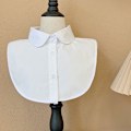 Miniatyrbilde 1 av 5: Dame falsk krage Avtakbar halv Ren Bomull Ensfarget Sh Short Round neck White (strapless)