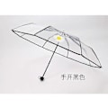 Miniatyrbillede 1 af 5: Transparent Automatisk Paraply Dame Paraply Foldbar Parasol Til Regn Og Sol Vindtæt Dame Regn Paraplyer manual black