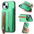 Fodral för iPhone 14 Plus grön Magnetisk Flip Plånbok med Korthållare