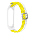 Miniatyrbillede 1 af 5: Gul Hvid Gul Hvid Flettet Urrem kompatibel med Xiaomi Mi Band 4 / 3