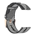 Miniatyrbild 3 av 5: Grå Grårandig Vävd Nylon Armbandsrem kompatibel med Fitbit Versa 2, Fitbit Versa, Fitbit Versa Lite, Fitbit Blaze
