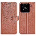 Miniatyrbild 1 av 5: För Xiaomi 15 Fodral Litchi Textur Stötsäkert Läder Plånboks Telefonfodral Brown