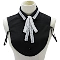 Pikkukuva 1 / 5: Naisten tekoviulus irrotettava puolipaita paita neulekoriste Black collar white lace bow