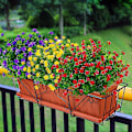 Miniatyrbillede 5 af 5: Kunstige Blomster, Falske UV-resistente Buksbom Buske Faux Plastik Grønne Planter Red 4