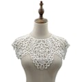 Miniatyrbilde 1 av 5: Dame falsk krage Avtakbar halv Silke Broderi Bryst DIY White