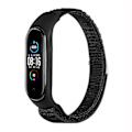 Miniatyrbillede 1 af 5: Sort Sort Nylon Loop Urrem kompatibel med Xiaomi Mi Band 3 / 4 / 5 / 6 / 7