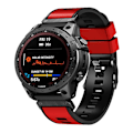 Pikkukuva 1 / 4: Punainen Punainen Kaksivärinen Silikoni Kellonranneke yhteensopiva Garmin Fenix 7x:n kanssa