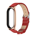 Miniatyrbillede 2 af 3: Rød Rosaguld Rød Rosaguld Mikrofiber Læder Urrem kompatibel med Xiaomi Mi Band 7 / 7 Nfc
