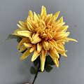 Miniatyrbild 1 av 6: Högkvalitativ PU Dahlia Simulation, Höst Retro Floral Rekvisita, Fyllig Chrysanthemum PU Touch Blomma PU Dahlia Autumn Yellow