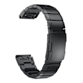 Miniatyrbillede 2 af 5: Sort Sort Stål Urrem kompatibel med Garmin Fenix 5X 26mm
