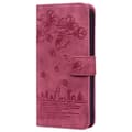 Fodral för iPhone 13 Claret Comic Sakura Katt 3D Präglat Flip Full-Body