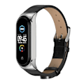 Miniatyrbillede 2 af 5: Sort Sølv Sort Sølv kompatibel med Xiaomi Mi Band 6 / 5 / 4 / 3 læderrem
