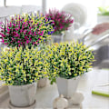 Miniatyrbillede 5 af 5: Kunstige Lavendelblomster Planter 8 Stykker, Livagtige UV-resistente Falske Buske Grønne Buske Buket Yellow 24