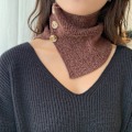 Miniatyrbilde 1 av 5: Dame falsk krage Avtakbar halv Strikket Knapp Pullover Sc Coffee color 21cm