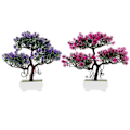 Miniatyrbild 1 av 4: 2 st Konstgjord Bonsaiträd Falsk Växt i Kruka Konstgjorda Växter Bonsai Heminredning Skrivbordsbonsai
