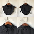 Miniatyrbilde 2 av 4: Dame falsk krage Avtakbar halv Vannløselig Broderi A Black