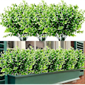 Miniatyrbillede 1 af 5: Kunstige Blomster, Falske UV-resistente Buksbom Buske Faux Plastik Grønne Planter Green 24