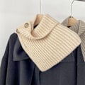 Miniatyrbilde 2 av 5: Dame falsk krage Avtakbart halvstrikket skjerf Allsidig Pu Coffee color (including wool) 36cm