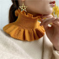 Miniatyrbilde 1 av 5: Dame falsk krage Avtakbar halvskjerf Pullover Dobbel Wood Happy Yellow