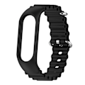 Miniatyrbillede 2 af 5: Sort Sort Silikone Urrem kompatibel med Xiaomi Mi Band 7 / 6 / 5 / 4 / 3