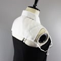 Miniatyrbilde 5 av 5: Dame falsk krage Avtakbar halv Business Dress Bomull Lang White