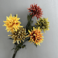 Miniatyrbild 2 av 6: Högkvalitativ PU Dahlia Simulation, Höst Retro Floral Rekvisita, Fyllig Chrysanthemum PU Touch Blomma PU Dahlia Autumn Coffee