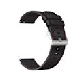 Miniatyrbillede 1 af 5: Sort Røde Linjer Læder Urrem kompatibel med Huawei Watch Gt2 Pro
