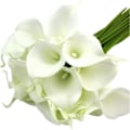 Miniatyrbilde 1 av 5: 12 stk. Realistiske Latex Blomster Lataex Brudebukett Bryllupsbukett Calla Liljer Kunstig Blomsterbukett for Bryllup Hjem Vasefyll Brud White
