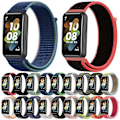 Miniatyrbillede 2 af 4: Granatæble Rød Nylon Loop Spænde Urrem kompatibel med Huawei Band 7