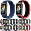 Miniatyrbillede 2 af 4: Mørk Sort Mørk Sort Nylon Loop Spænde Urrem kompatibel med Huawei Band 7