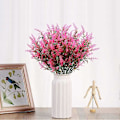 Miniatyrbillede 5 af 5: Kunstige buske 4-pak falske UV-resistente planter blomster, kunstige plastik klokkeblade grønt Pink 8 Pcs