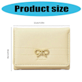 Miniatyrbillede 3 af 5: Dame Lille Kompakt Pung Pu Læder Clutch Punge Kortholder Damepung Pengepung, Clutch Pung Tre-fold Punge Gul Purple