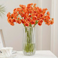 Miniatyrbilde 4 av 10: 3 Bunter Lange Stilker Ranunkler Kunstige Kameliablomster for Bryllup, Fester og Hjemmeinnredning, Perf Orange 3 Bunches