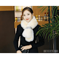 Miniatyrbilde 4 av 5: Dame falsk krage Avtakbar halv Plysj Fuskepels Imitasjonspels Sc Super soft beige Sequined scarf