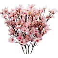 Miniatyrbillede 1 af 5: 4 stk. Kunstige Kirsebærblomster, Silke Ferskenblomster Fake Planter Arrangement til DIY Have Hjem Bryllupsfest Indretning Pink Pink
