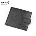Miniatyrbilde 1 av 5: 965013 Anti-tyveri Børste RFID Herre Lommebok Kort Stropp Knapp Multi-Kort Lag Herre Lommebok