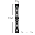 Miniatyrbillede 5 af 5: Sort Sort Titanium Alloy Urrem kompatibel med Garmin Fenix 7 Pro 51mm