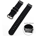 Miniatyrbillede 2 af 5: Sort Sort Nylon Urrem kompatibel med Garmin Fenix 7