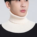 Miniatyrbilde 5 av 5: Dame falsk krage Avtakbar halv Turtleneck Skjerf Pullover [Men's collar bandana] Gray